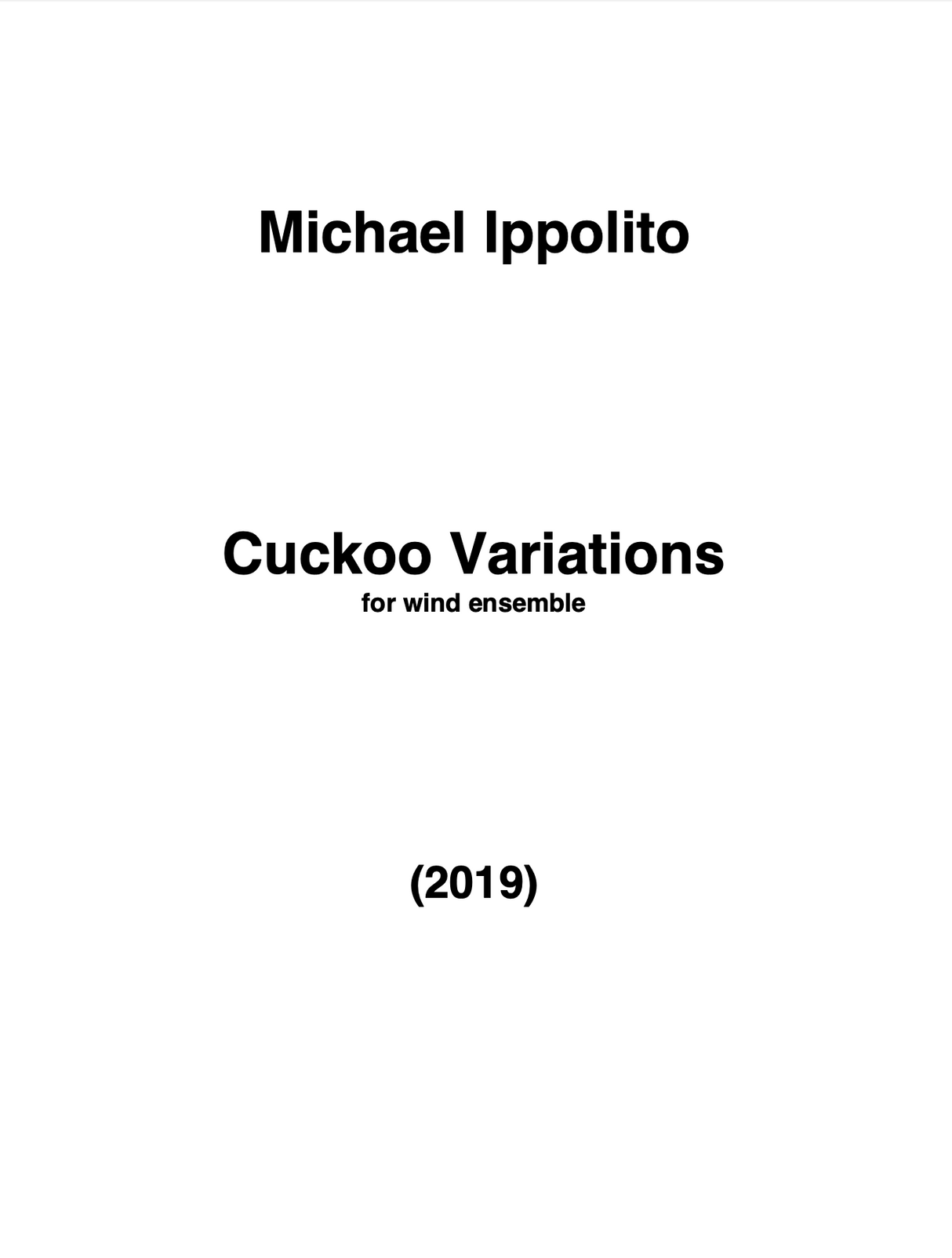 Ippolito: Cuckoo Variations