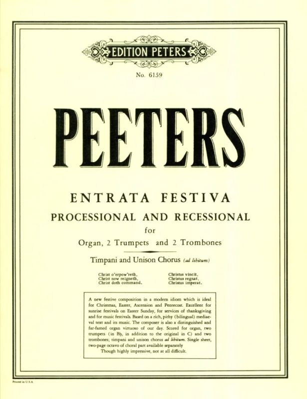 Peeters: Entrata Festiva, Op. 93