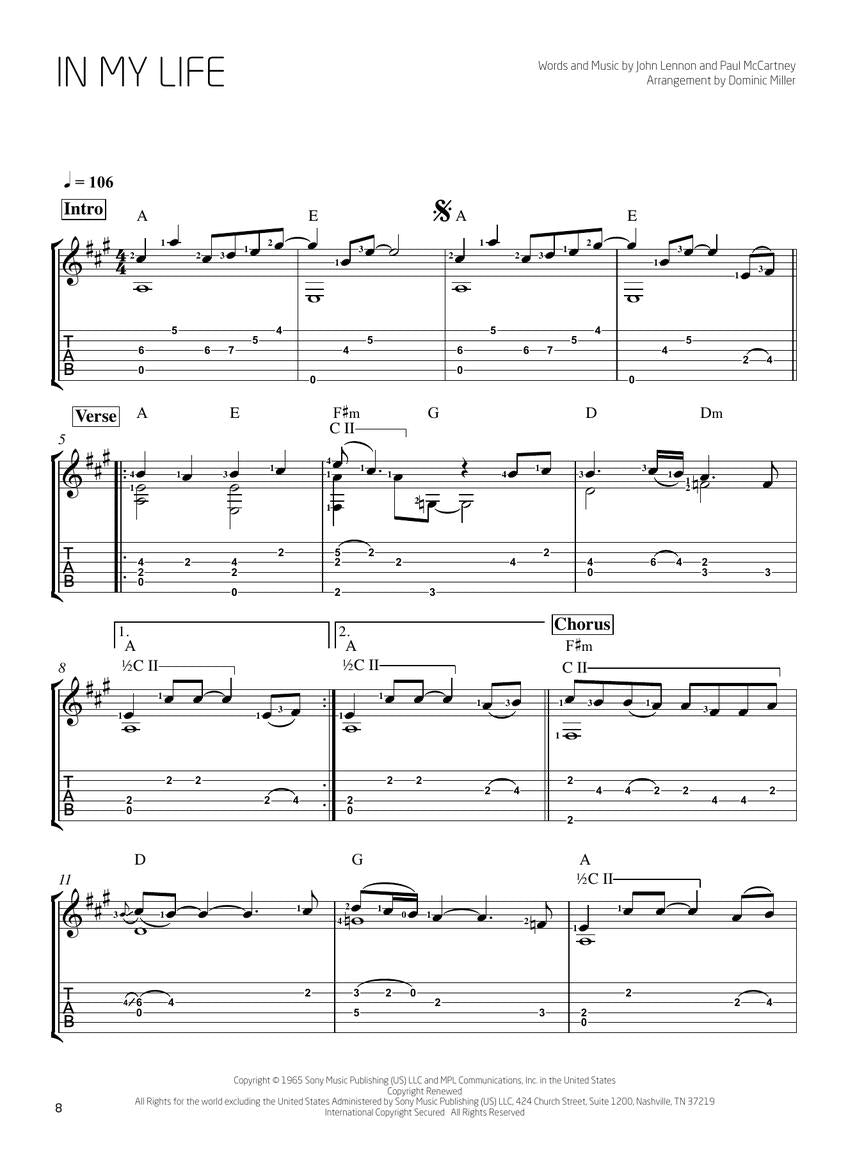 The Beatles: Arranged for Solo Guitar by Dominic Miller
