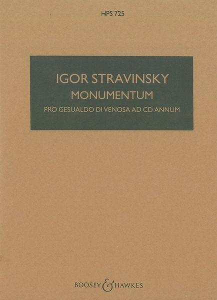 Gesualdo-Stravinsky: Monumentum