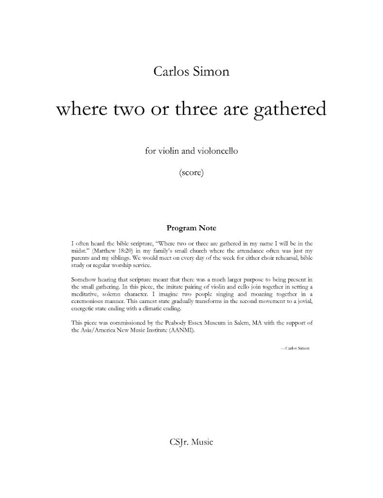 Simon: where two or three are gathered
