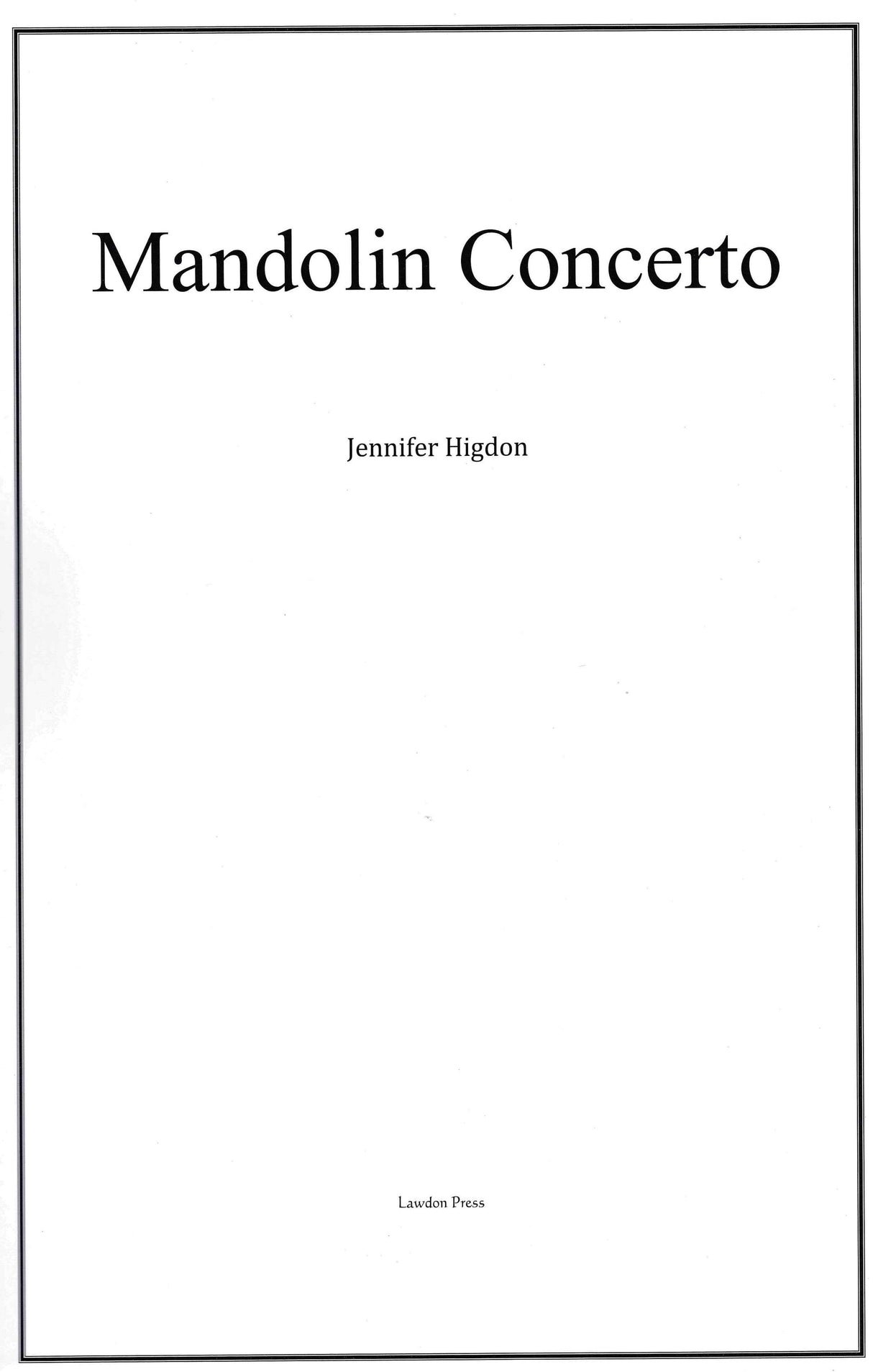 Higdon: Mandolin Concerto