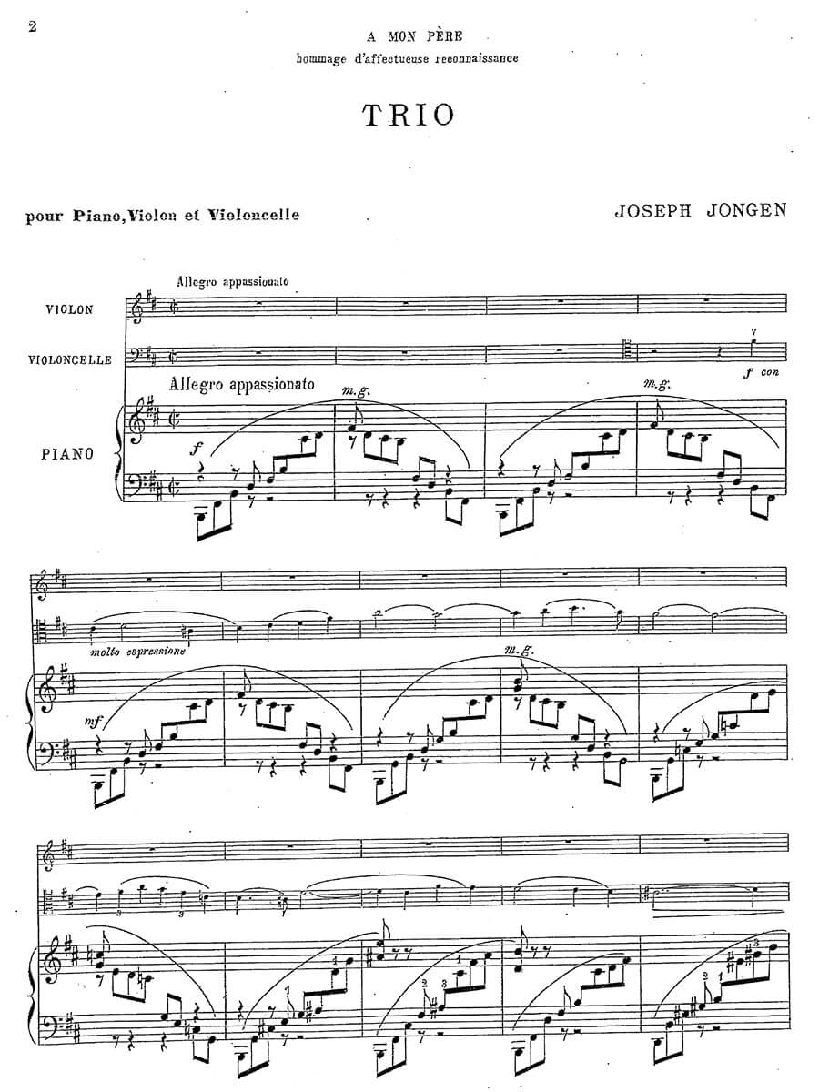 Jongen: Piano Trio No. 1, Op. 10
