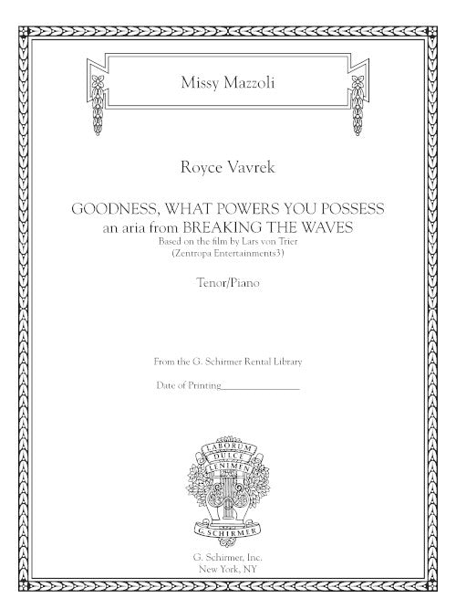 Mazzoli: Goodness, What Powers You Possess