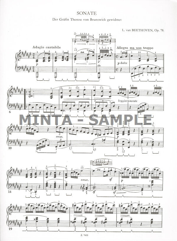 Beethoven: Piano Sonata No. 24 in F-sharp Major, Op. 78