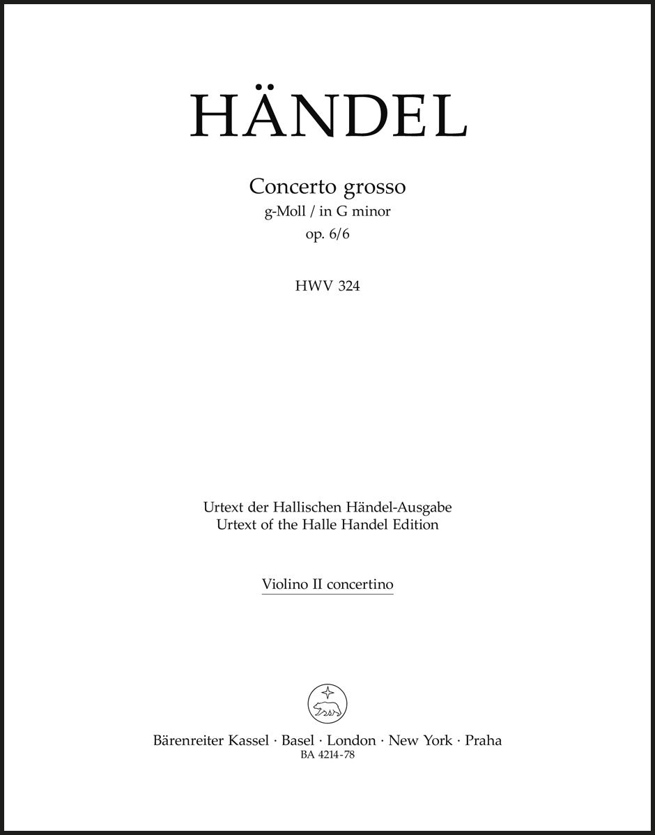 Handel: Concerto grosso in G Minor, HWV 324, Op. 6, No. 6