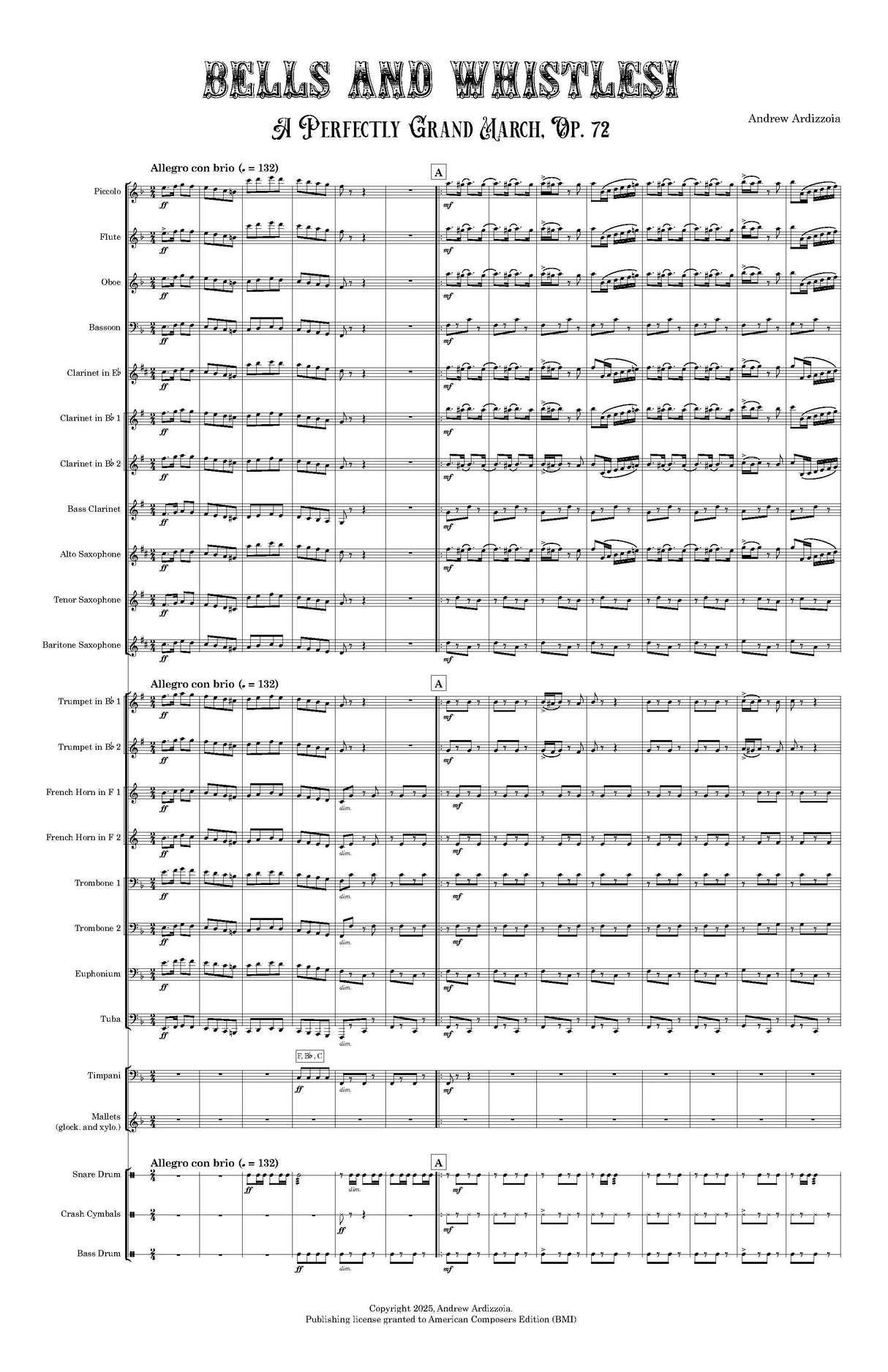 Ardizzoia: Bells and Whistles!, Op. 72