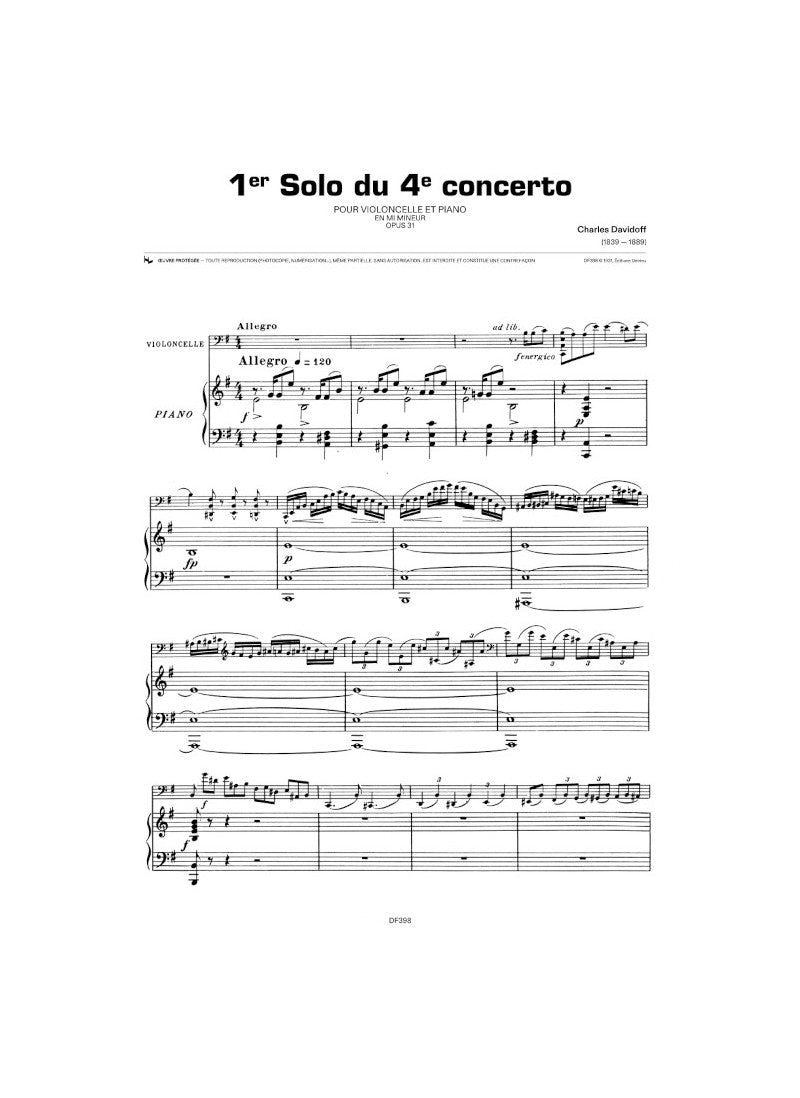 Davydov: Cello Concerto No. 4, Op. 31