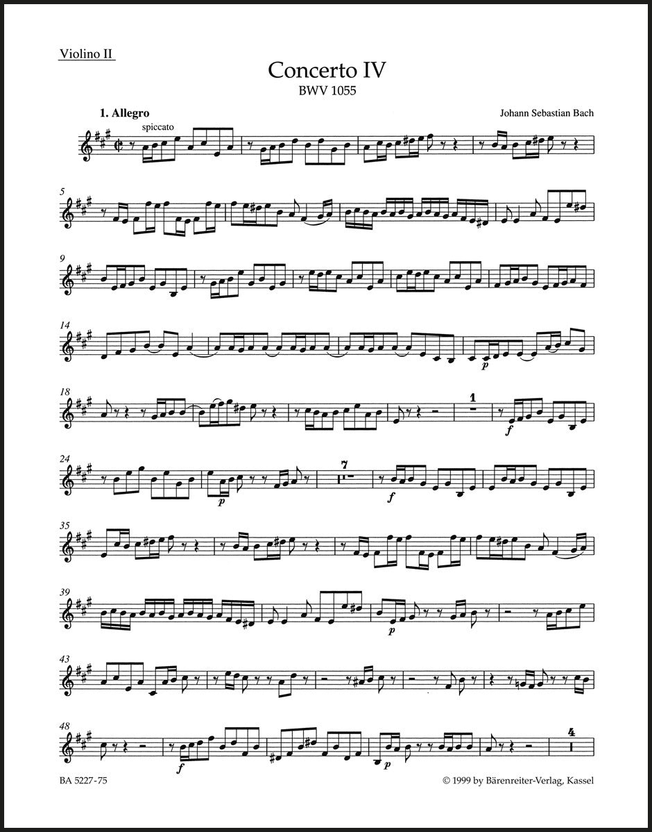 Bach: Harpsichord Concerto No. 4 in A Major, BWV 1055