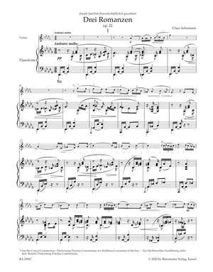 Cl. Schumann: 3 Romances, Op. 22