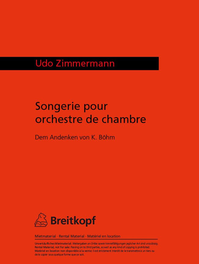Songerie pour orchestre de chambre (1982)
