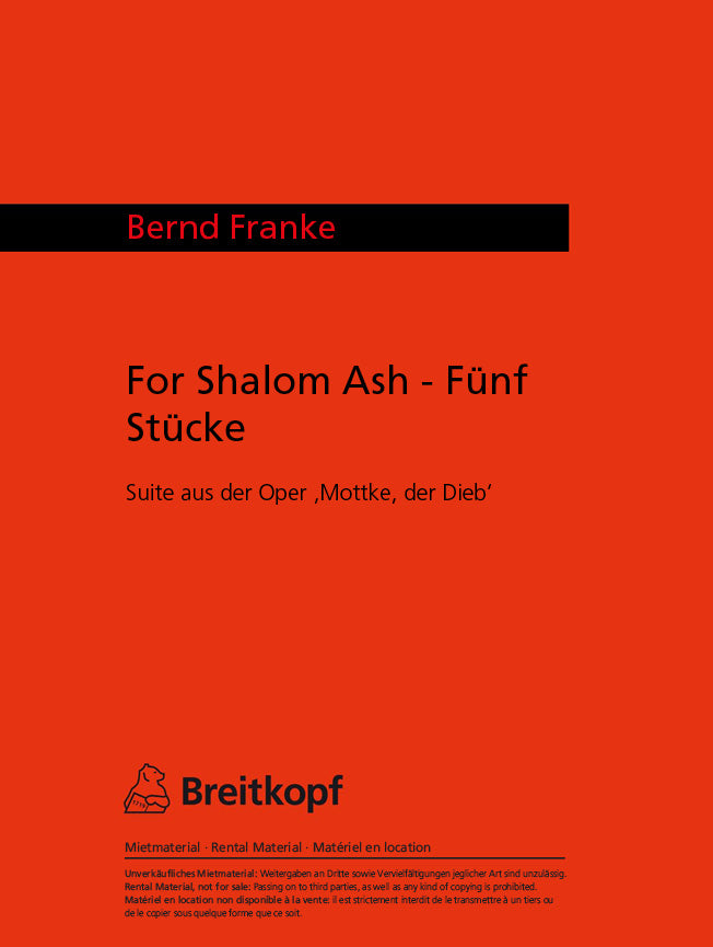 For Shalom Ash (Fünf Stücke für Orchester)