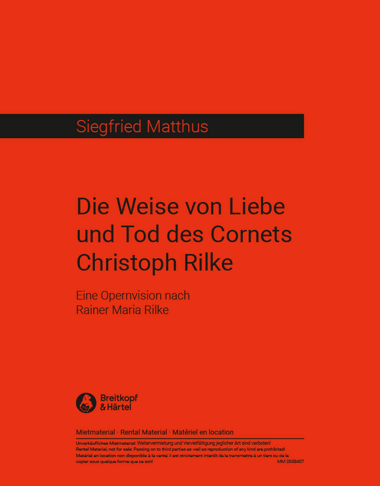 Weise von Liebe und Tod des Cornets Christoph