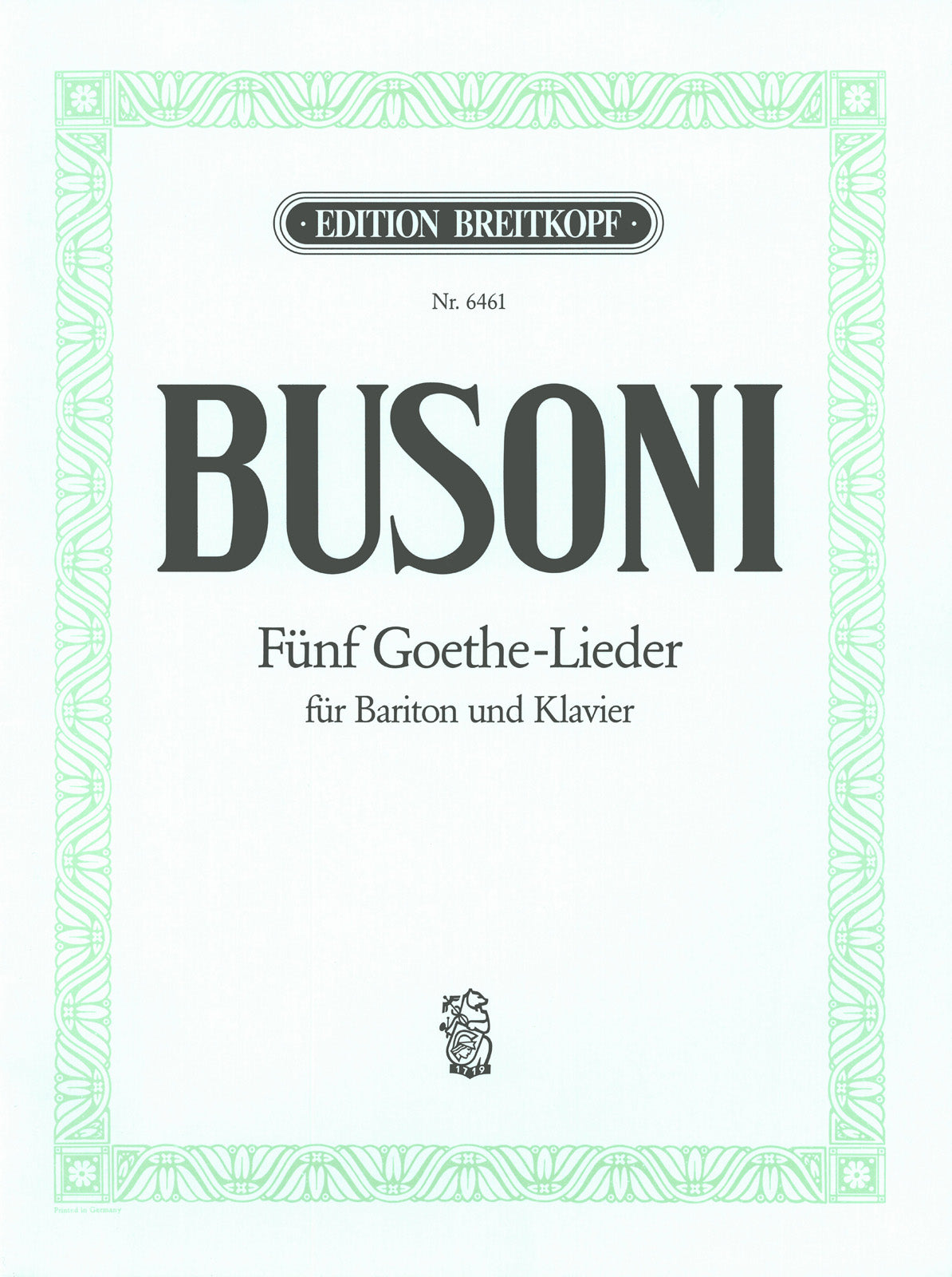 Goethe-Lieder / Nr. 4: Schlechter Trost