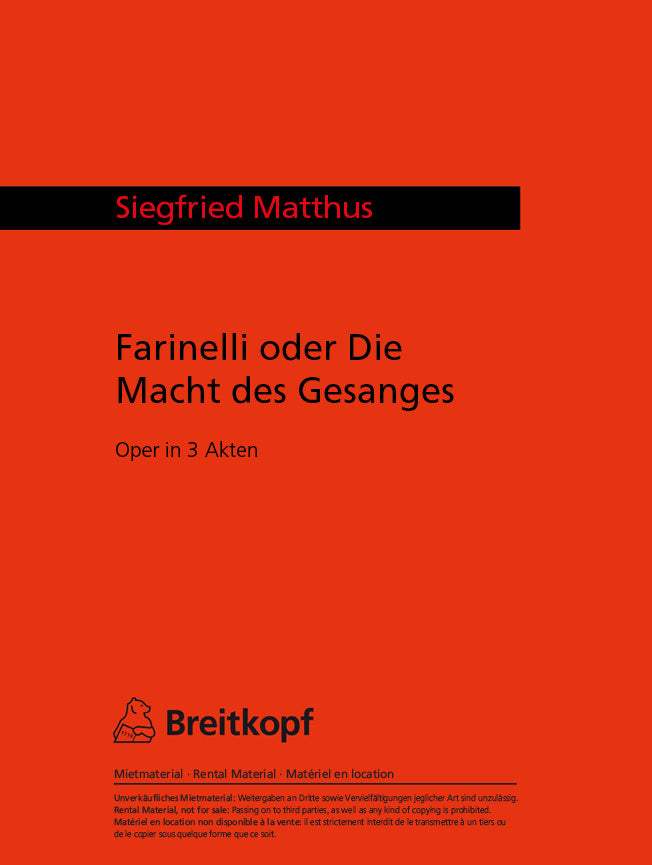 Farinelli oder Die Macht des Gesanges / Das ist
