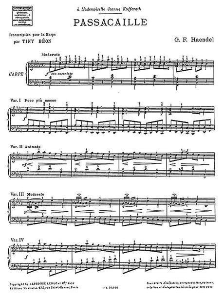 Handel-Béon: Passacaille (Passacaglia)