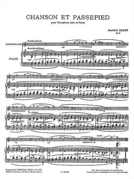 Rueff: Chanson et Passepied, Op. 16