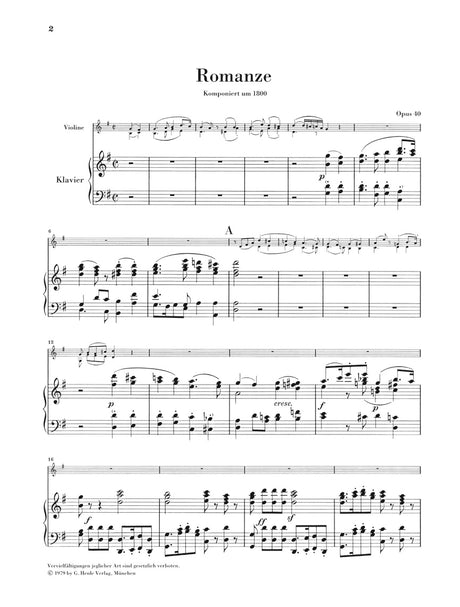 Beethoven: Romances in G Major, Op. 40 & F Major, Op. 50