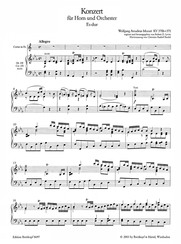 Mozart: Horn Concerto in E-flat Major K. 370b and Rondo, K. 371