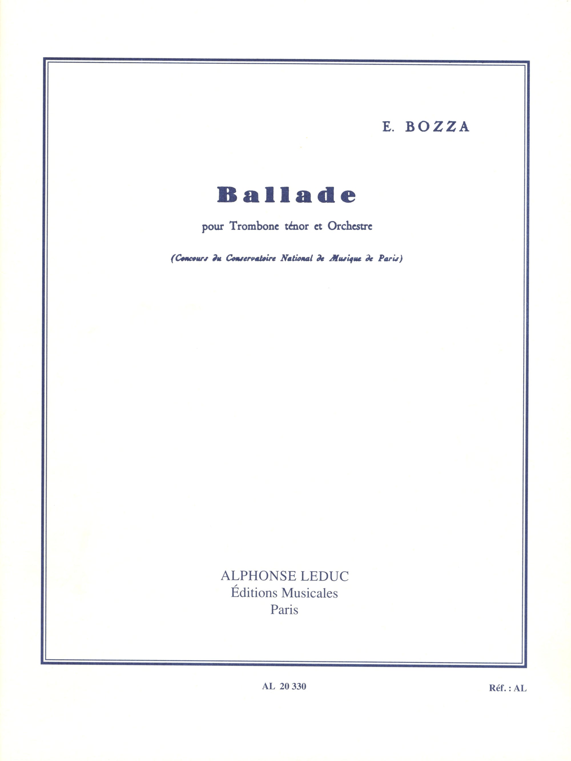 Bozza: Ballade for Trombone & Piano