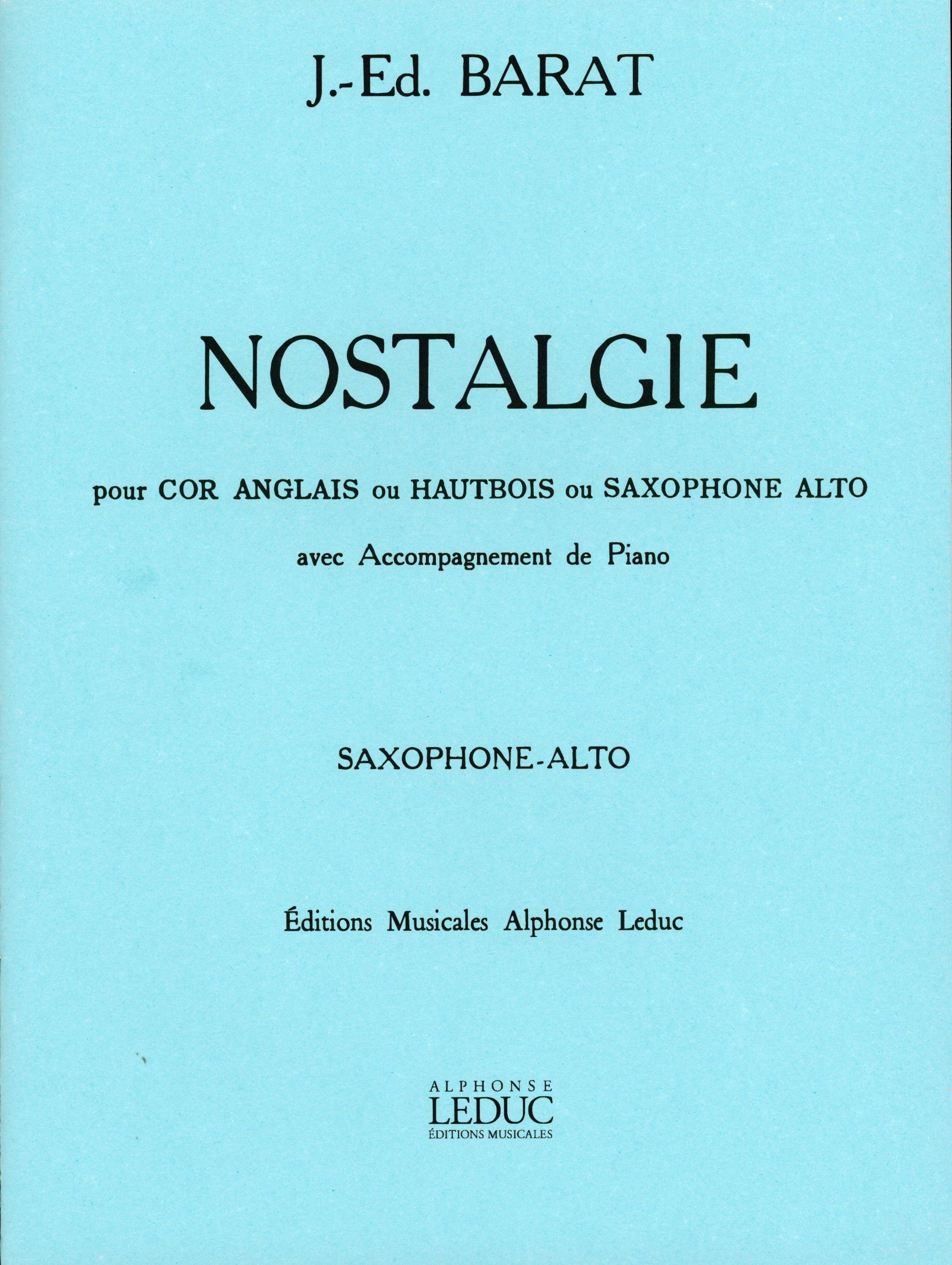 Barat: Nostalgie - Edition for Alto Sax
