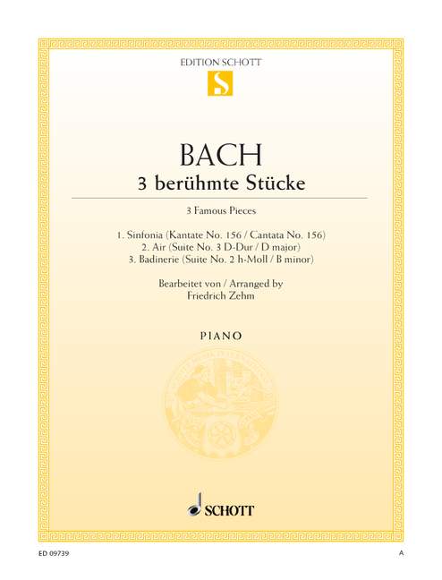 Bach: 3 Famous Pieces (arr. for piano)