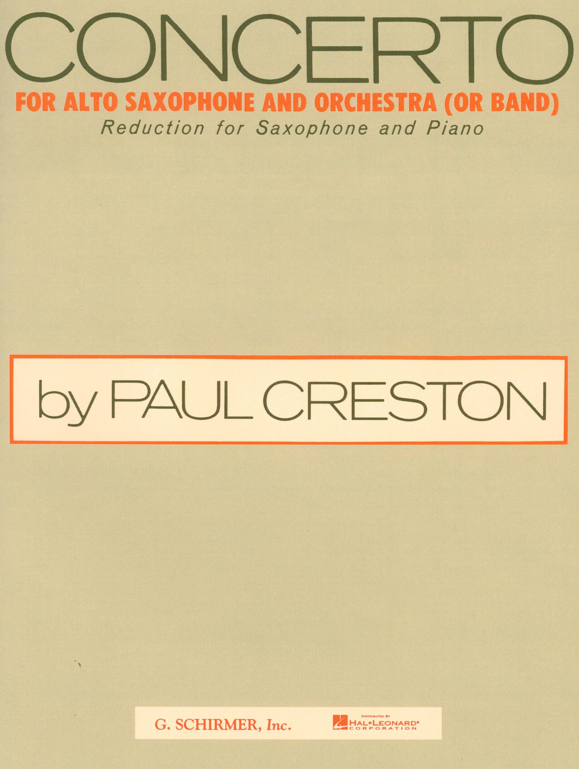 Creston: Alto Saxophone Concerto, Op. 26