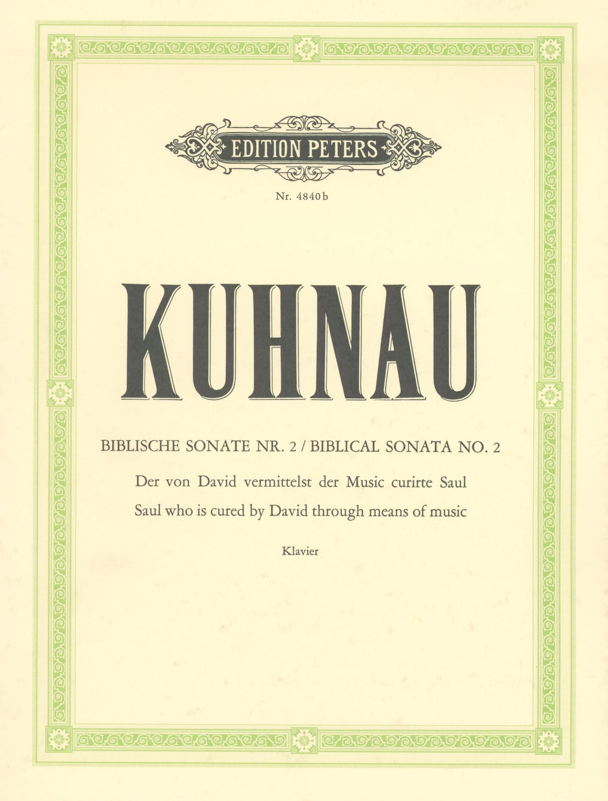 Kuhnau: Saul is Cured by David by Means of Music
