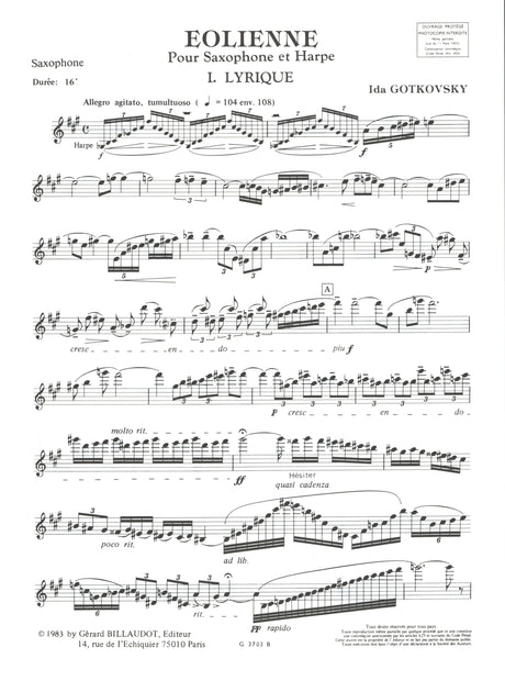 Gotkovsky: Éolienne (Version for Sax & Harp)