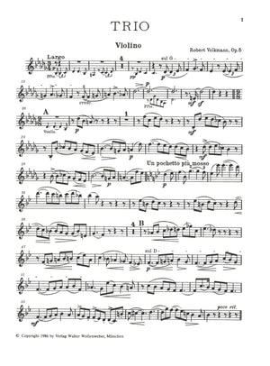 Volkmann: Piano Trio, Op. 5