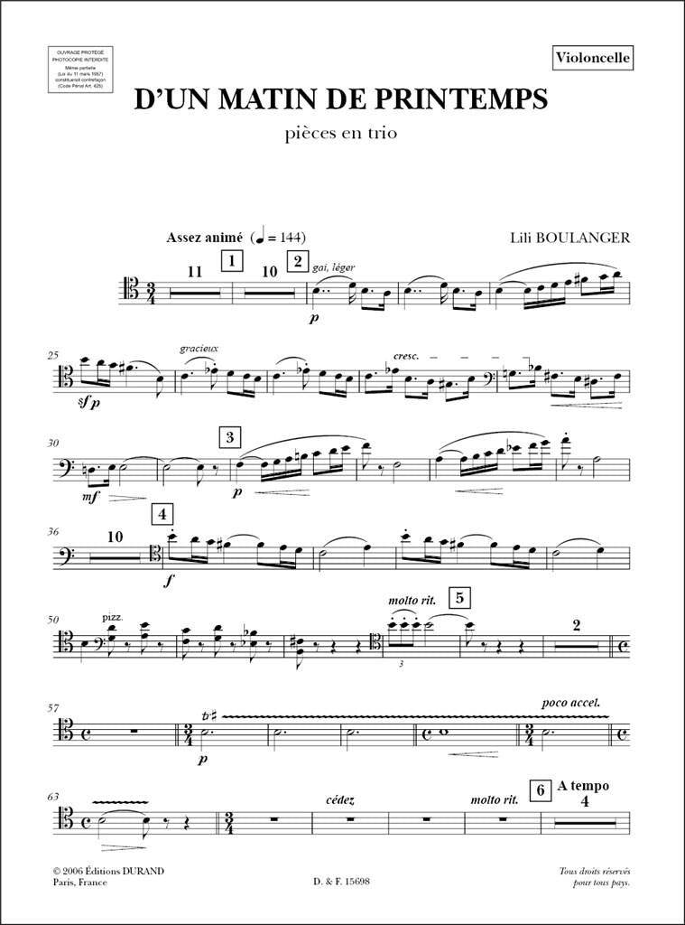 L. Boulanger: D'un matin de printemps (arr. for piano trio)