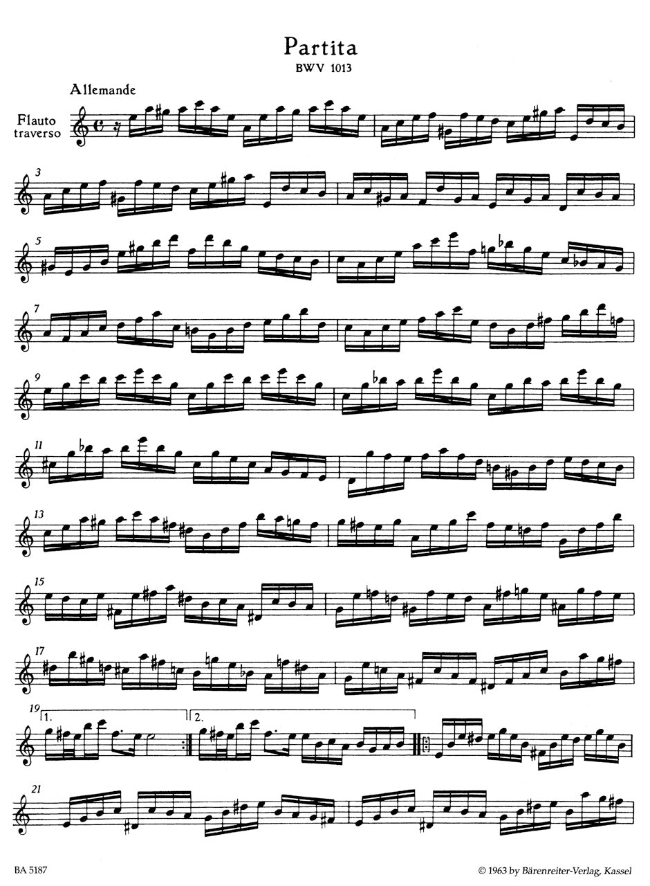 Bach: Partita in A Minor for Solo Flute, BWV 1013