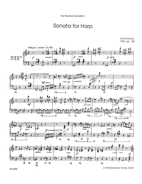 Krenek: Harp Sonata, Op. 150