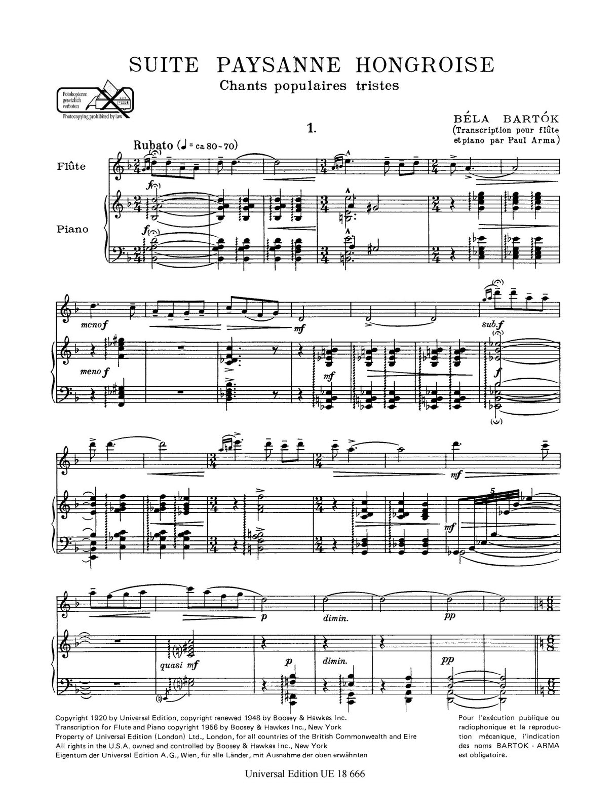 Bartók-Arma: Suite Paysanne Hongroise