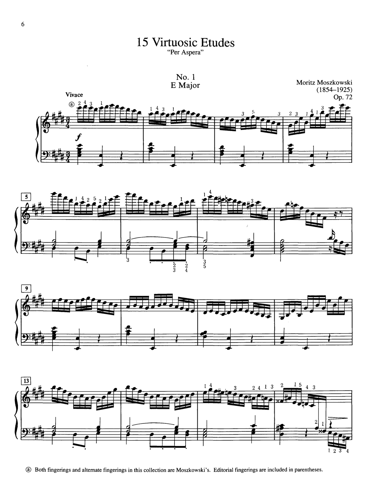 Moszkowski: 15 Virtuosic Etudes, Op. 72