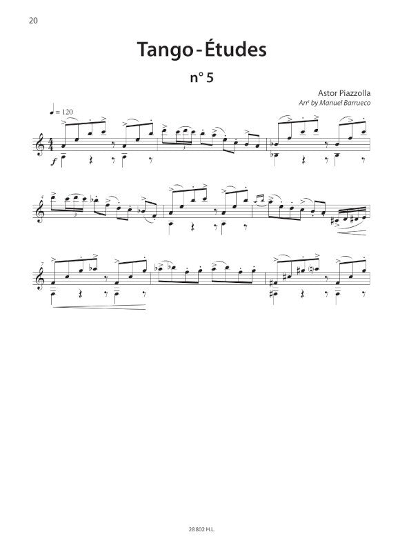Piazzolla: Tango Etudes (for guitar)