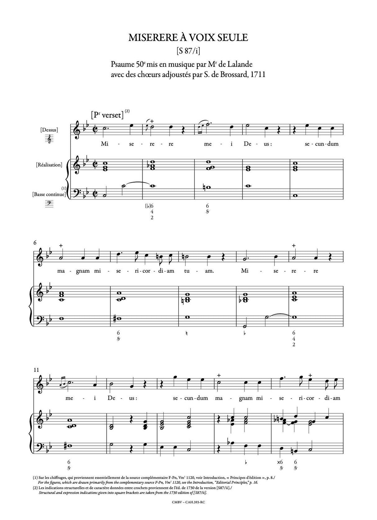 Delalande: Miserere à voix seule, S. 87