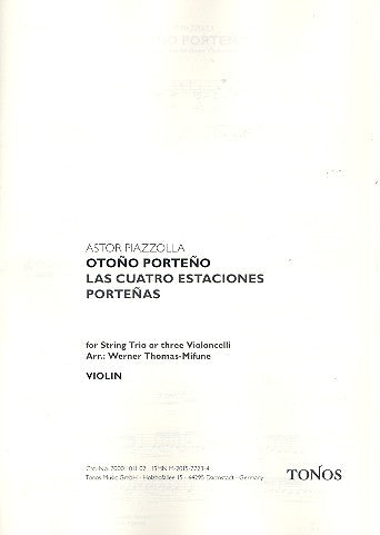 Piazzolla: Otoño Porteño (arr. for string trio)