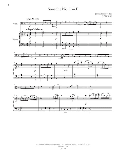 Holzer: 3 Sonatines Faciles, Op. 9 (Version for Viola and Piano)