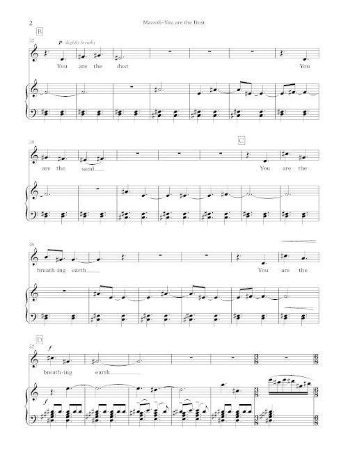 Mazzoli: You Are the Dust (Version for Mezzo & Piano)