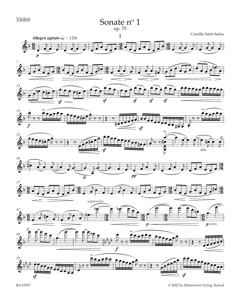 【中古】 Violin Sonata.1 Saint-Saëns: Violin Sonata No. 1 in D Minor, Op. 75 – Ficks Music