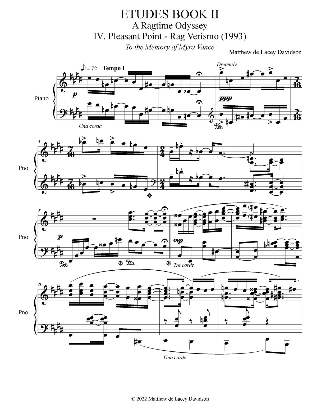 Davidson: Etudes for Piano Book II: A Ragtime Odyssey