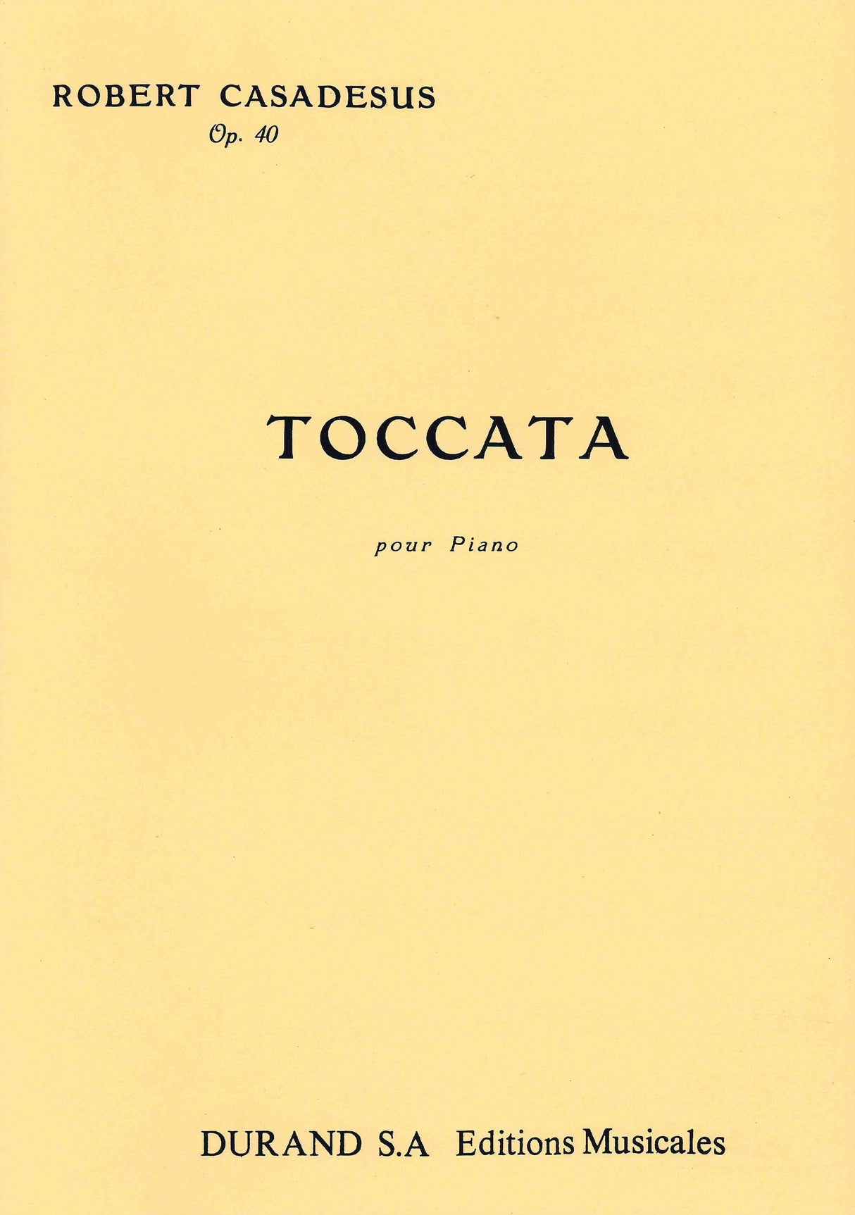 Casadesus: Toccata, Op. 40