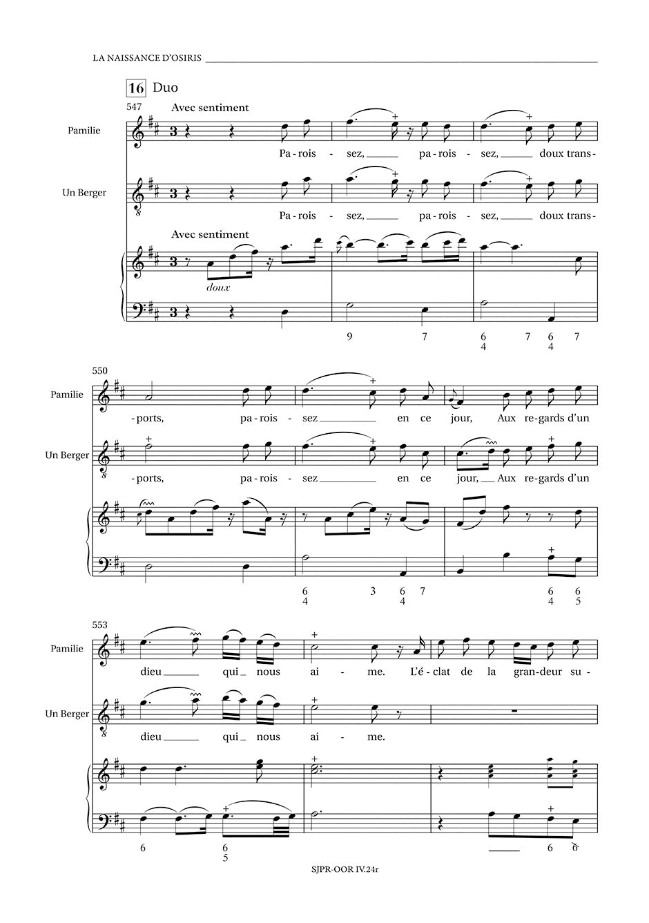 Rameau: La Naissance d'Osiris