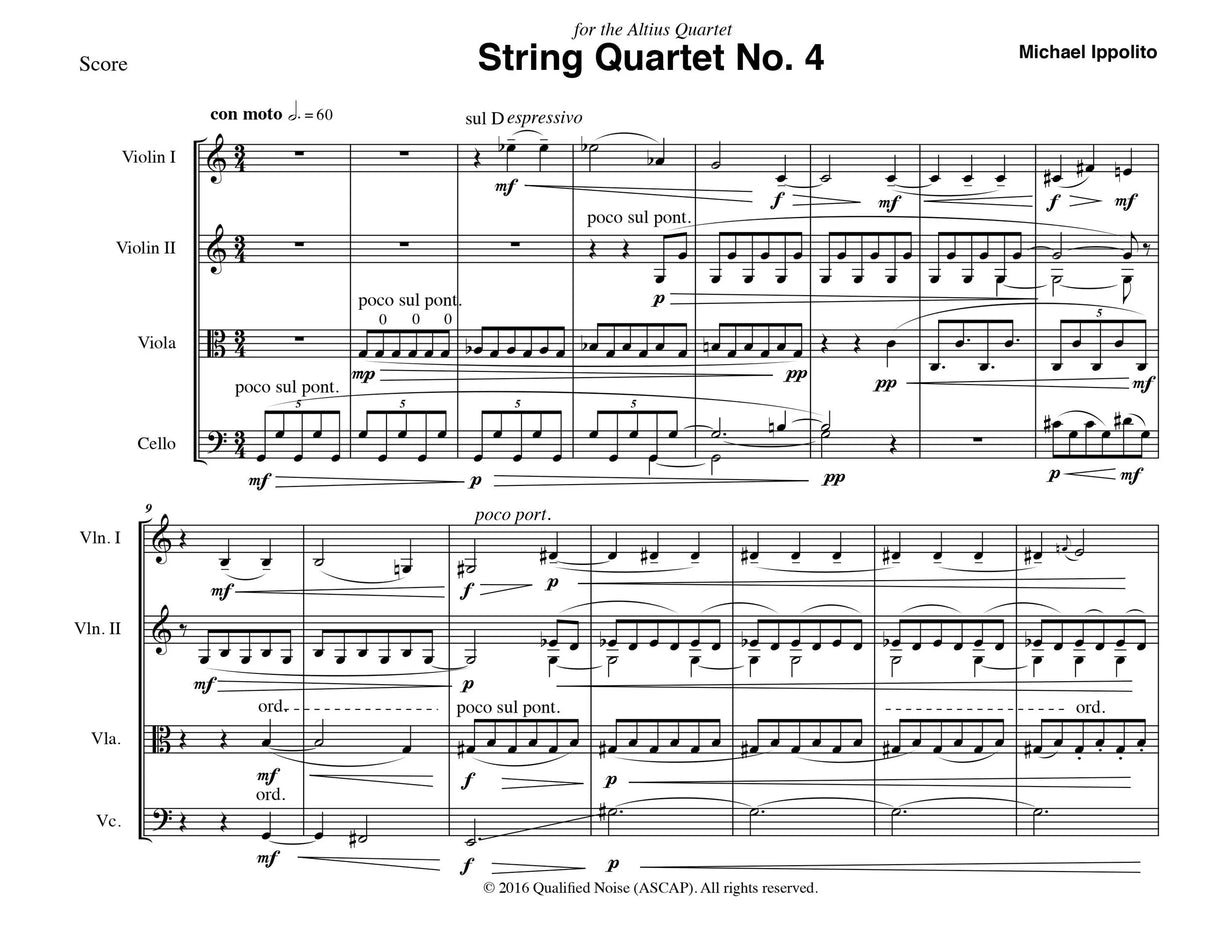 Ippolito: String Quartet No. 4