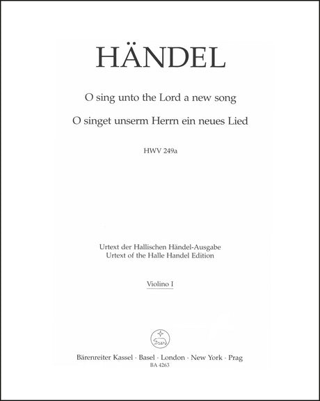 Handel: O sing unto the Lord a new song, HWV 249a