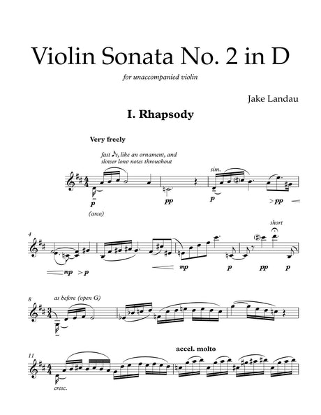 Landau: Violin Sonata No. 2