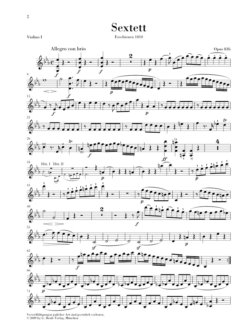 Beethoven: Sextet in E-flat Major, Op. 81b