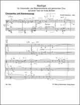 Kelterborn: Madrigal for Cello, 4 Wind Instruments and Mixed Choir