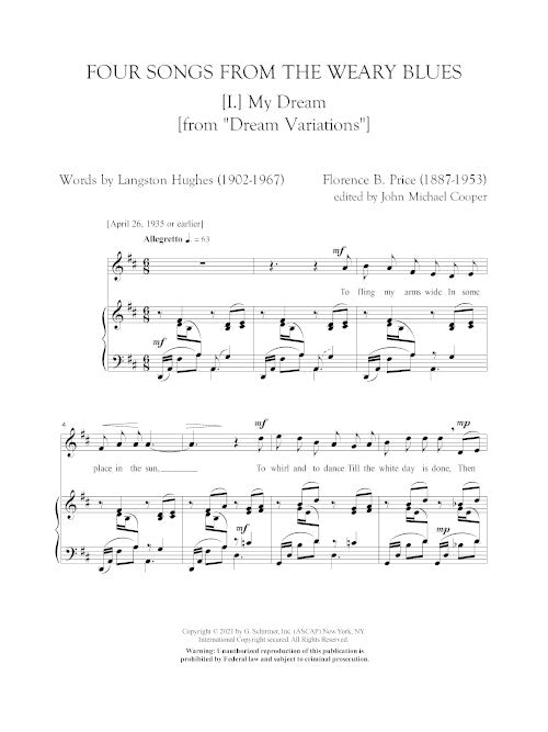 Price: Four Songs from The Weary Blues